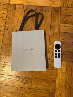 Tom Ford Light Gray Gift Bag with Dark Gray Ribbon Handles